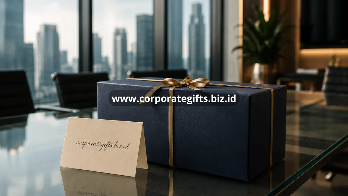 Pemandangan kota dan keanggunan hadiah perusahaan