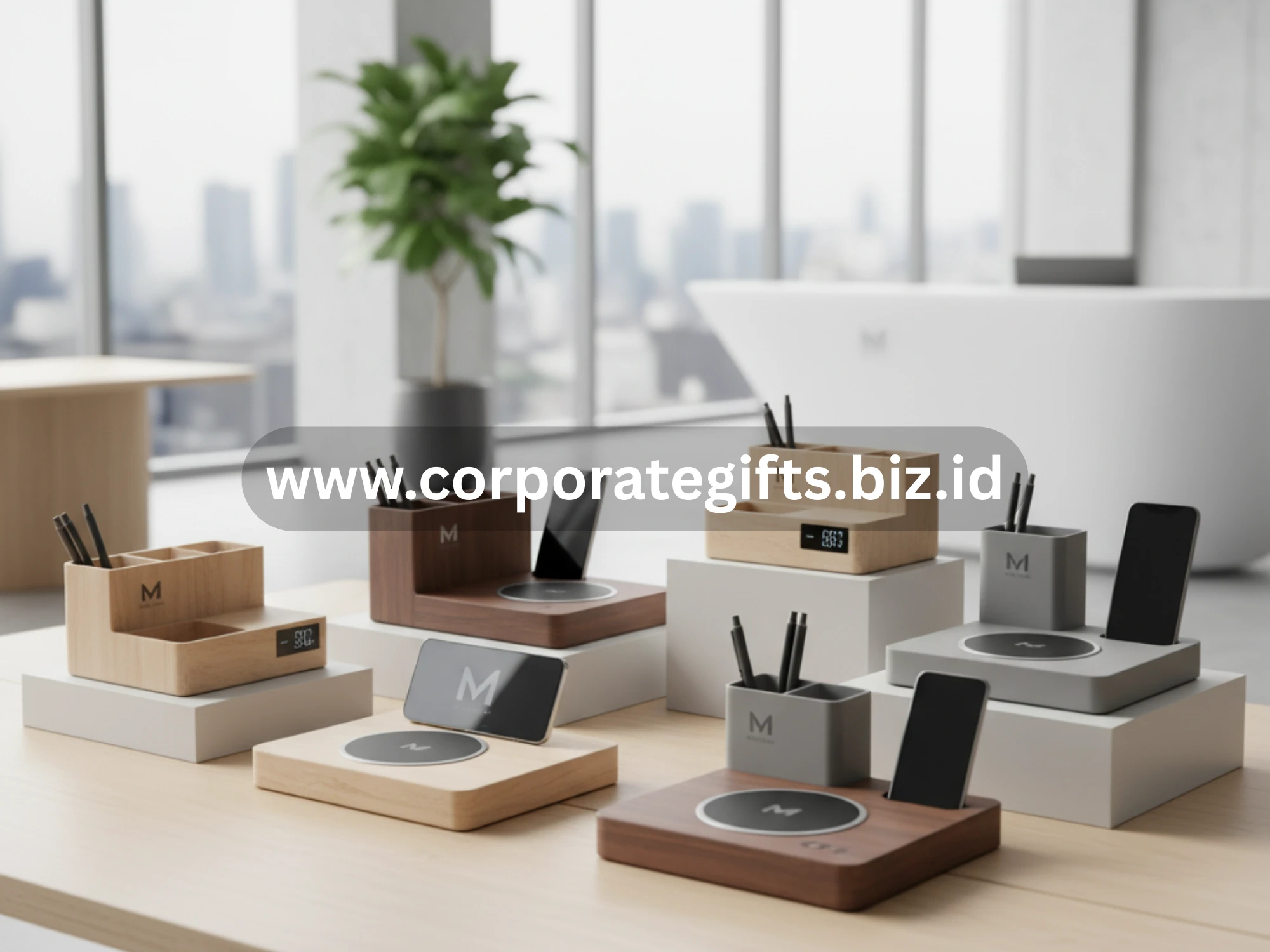 Mini speaker Bluetooth custom dengan logo perusahaan.