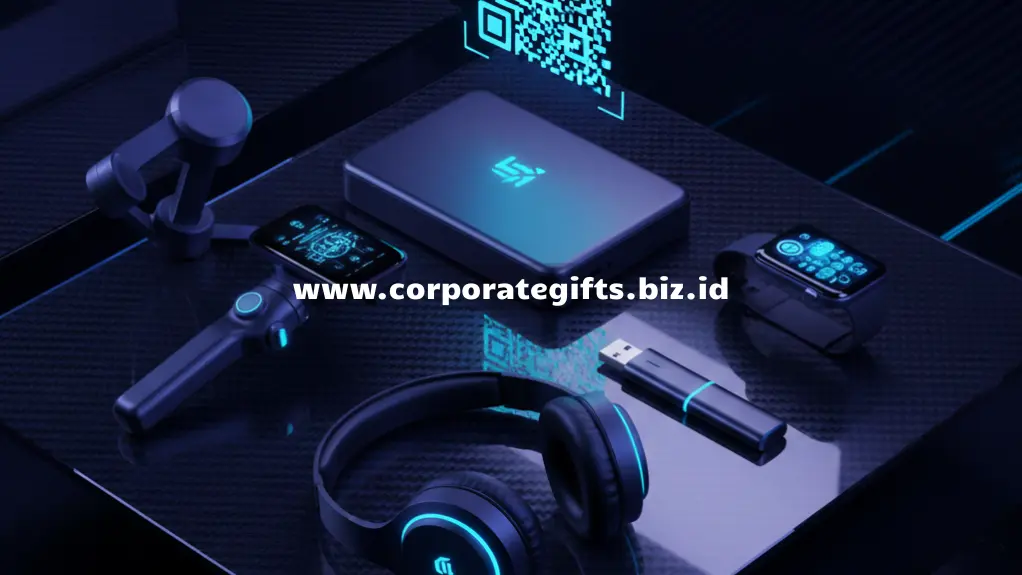 Merchandise eksklusif untuk karyawan baru seperti tumbler, tote bag, dan notebook dengan logo perusahaan