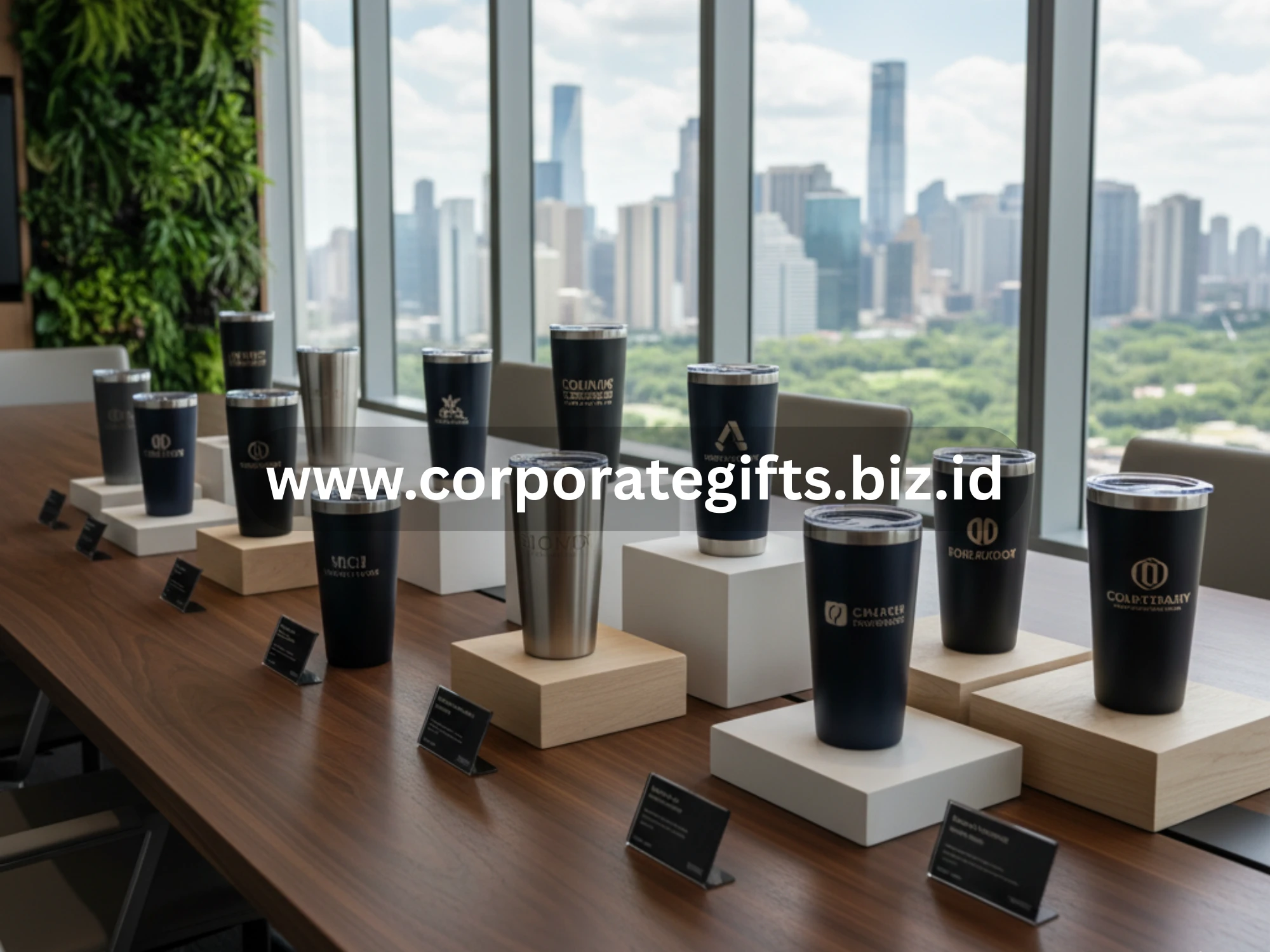 tumbler custom modern dengan logo perusahaan elegan