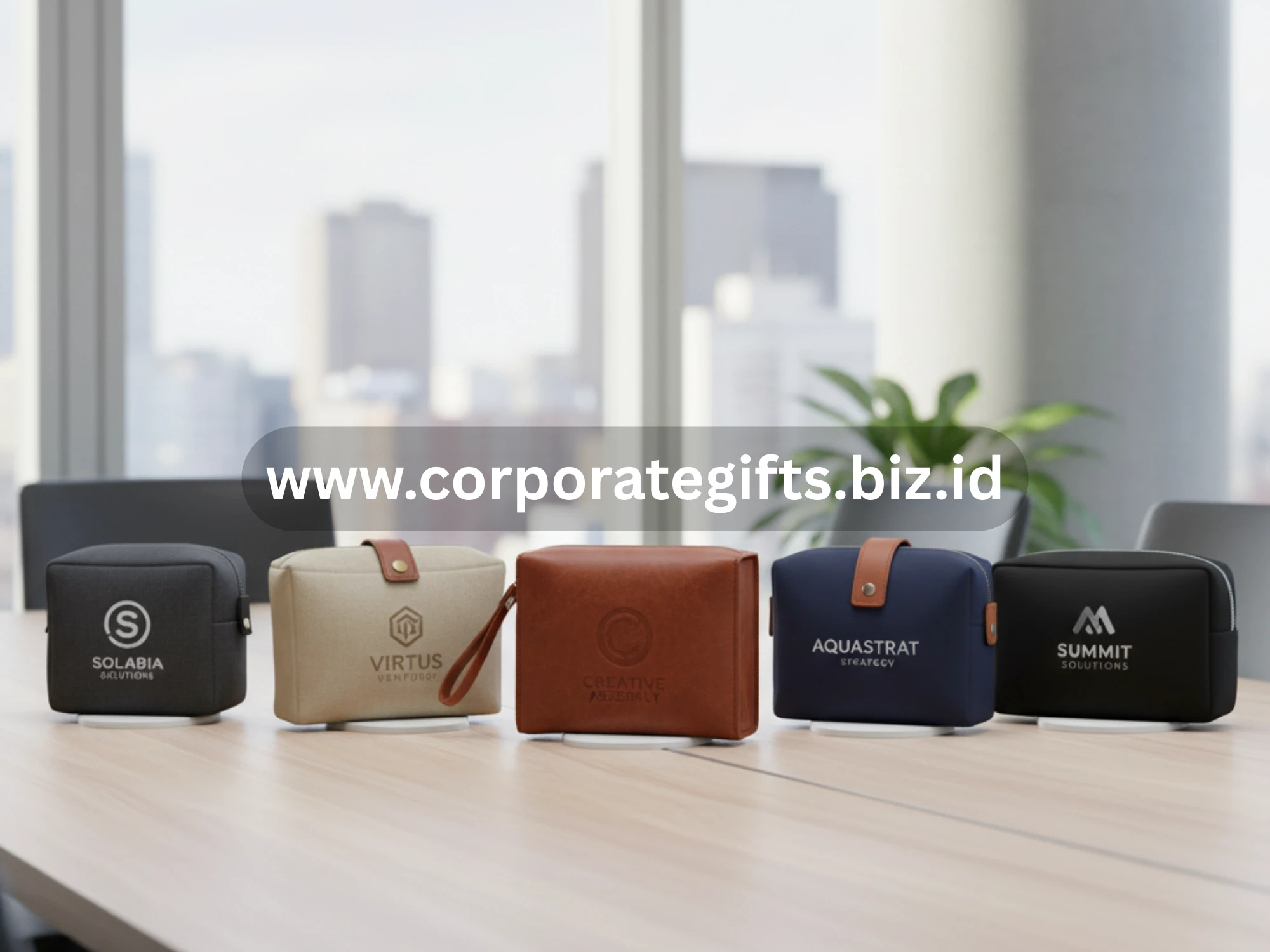 Travel pouch berlogo perusahaan sebagai souvenir fungsional untuk peserta meeting