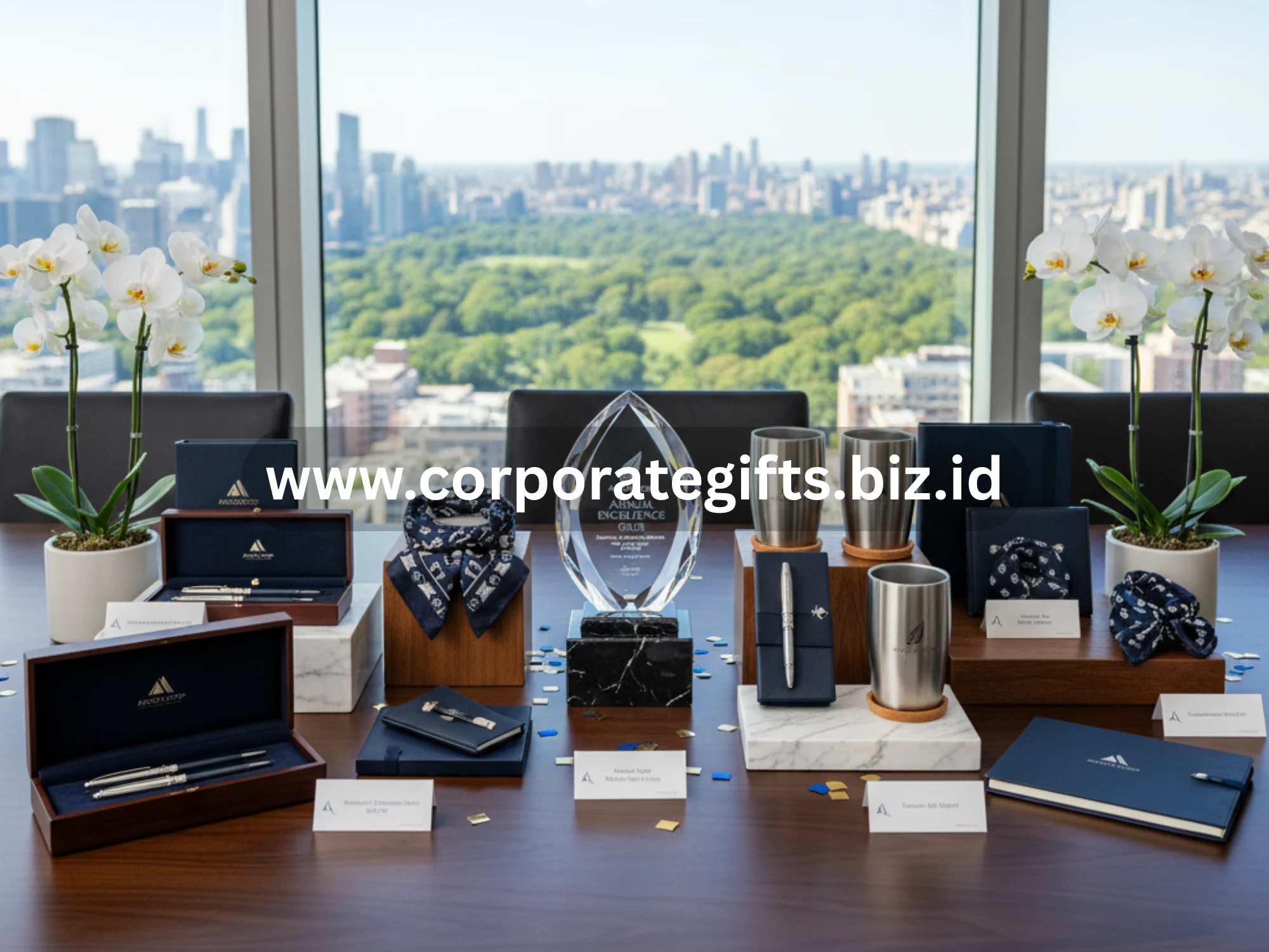 Souvenir acara tahunan perusahaan dengan desain elegan untuk memperkuat branding