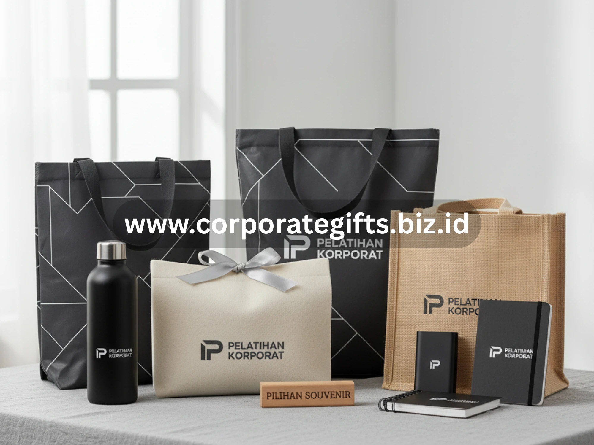 Tas kanvas custom berlogo perusahaan sebagai souvenir peserta pelatihan