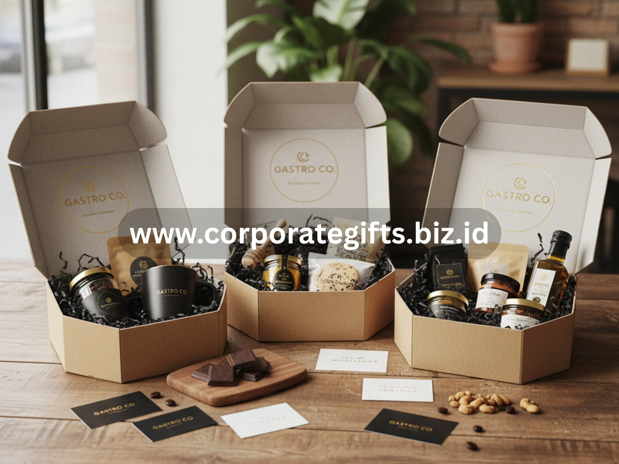 hampers souvenir promosi berisi produk makanan eksklusif