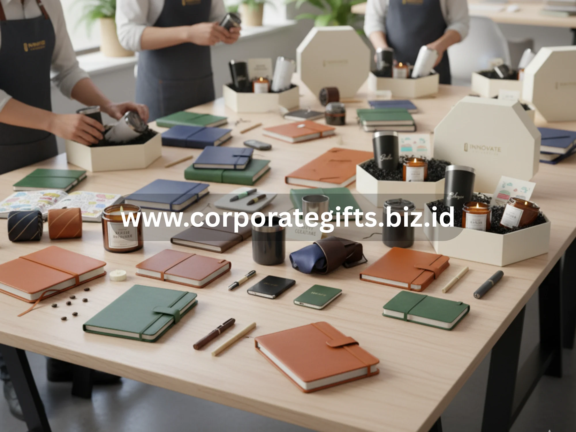 Supplier hampers corporate sedang menyiapkan paket eksklusif untuk perusahaan