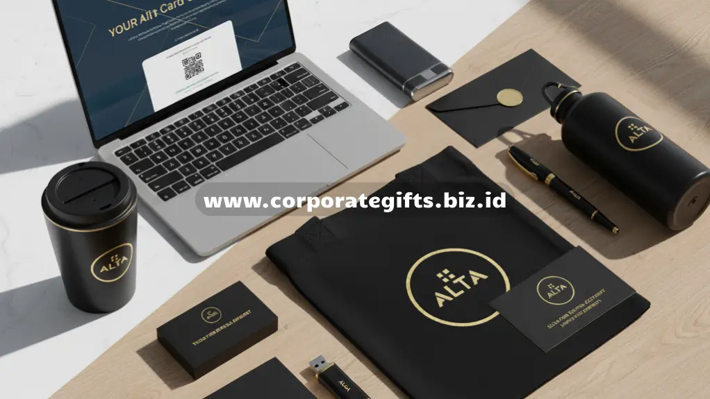 Ilustrasi hadiah perusahaan digital berupa e-voucher, gadget, dan akses konten online